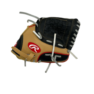 Used Rawlings PLAYER SERIES BB/SB Glove T-ball Black And Tan 10" 11692-S000143205