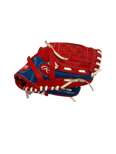 Used Rawlings PL91SR BB/SB Glove T-ball Royal Blue And Red 9" 11692-S000143207