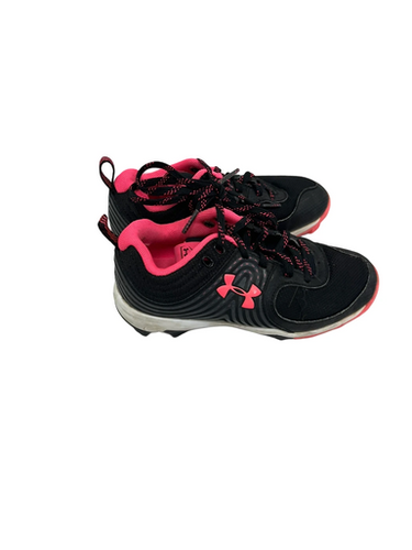 Used Under Armour GLYDE BB/SB Cleats Black And Pink Youth 13.0 11692-S000143373