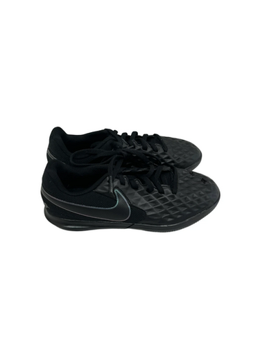 Used Nike TIEMPO Soccer Indoor Shoes Black Junior 02.5 11692-S000143450