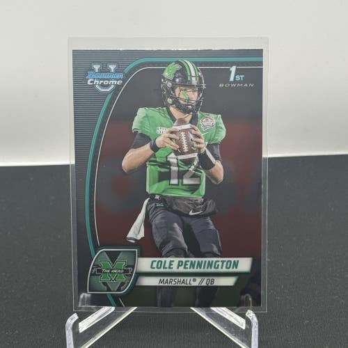 Cole Pennington Marshall 2024 Bowman U Football 1st Bowman Base #45