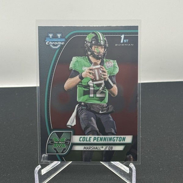 Cole Pennington Marshall 2024 Bowman U Football 1st Bowman Base #45