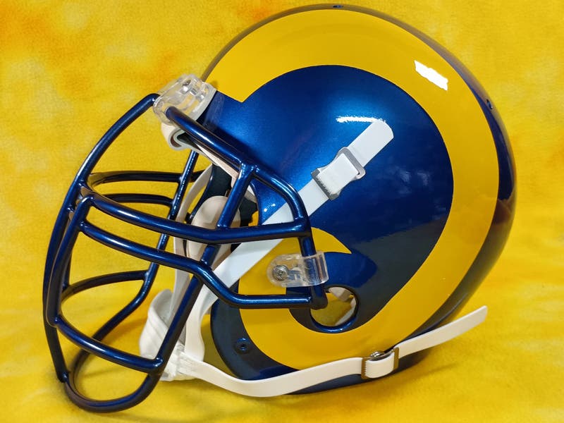 Throwback Los Angeles Rams 80's custom fullsize Schutt Air football helmet  | SidelineSwap | Buy and Sell on SidelineSwap