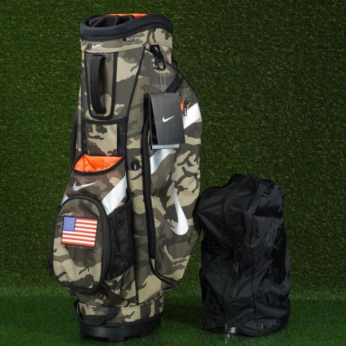 NIKE SPORT CART IV BAG 14 WAY GOLF BAG GREEN CAMO, USA FLAG ~ BRAND NEW!