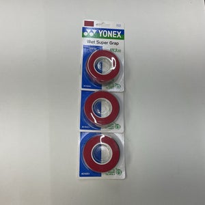 Yonex Wet Super Grap 3 Pack Of 3 Grip Roll (Red)