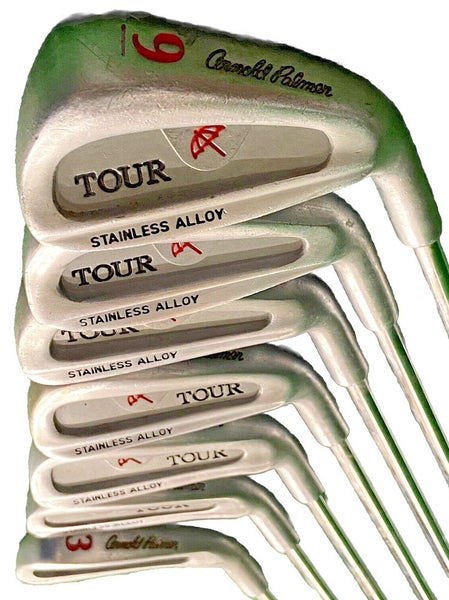 Arnold Palmer Golf Tour Stainless Alloy 3-9 Iron Set Stiff Steel 5i 37.5" RH