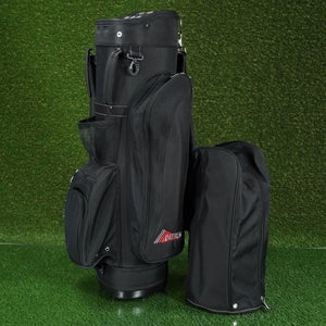 DATREK IDS CART BAG 14-WAY DIVIDERS PUTTER WELL GOLF BAG, BLACK ~ BRAND NEW!!