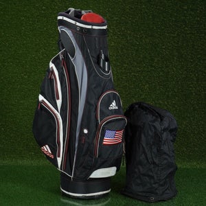 ADIDAS APPROACH 2012 CART BAG 14-WAY DIVIDERS PUTTER WELL GOLF BAG BLACK / RED