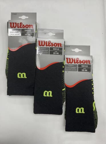 *3-Pack* Wilson Mens Amplifeel Crew Sock Sm/Lg Sz. 6-13