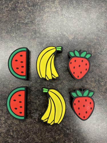 **NEW** LOT OF 6 Fruit Assortment VIBRATION DAMPENERS FOR TENNIS RACQUETS