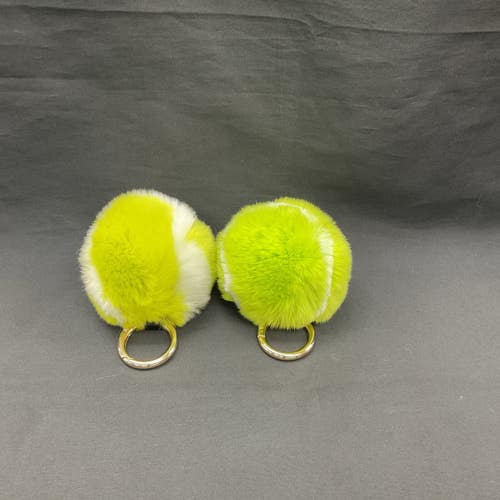 Fuzzy Tennis Ball Key Chain - Green