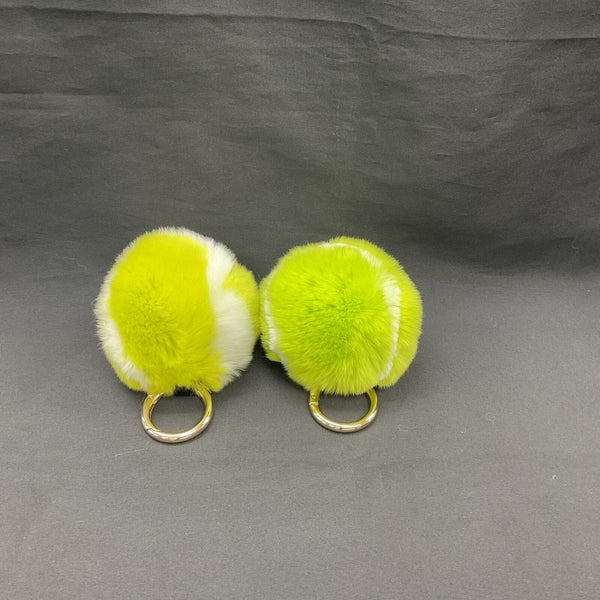 Fuzzy Tennis Ball Key Chain - Green