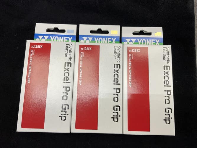 Yonex Synthetic Leather Excel Pro Grip White 3 Pack