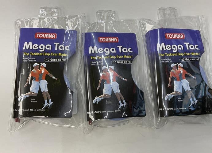 Tourna Mega Tac 3 Pack Of 10 Grip Roll (Blue)