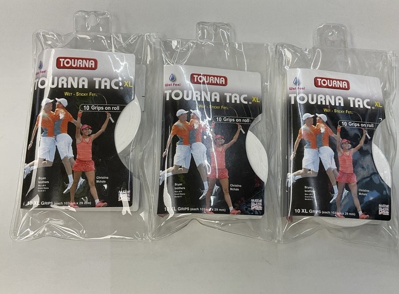 Tourna Tac XL Wet Feel 3 Pack Of 10 Grip Roll (White)