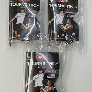 Tourna Tac XL Wet Feel 3 Pack Of 10 Grip Roll (Black)