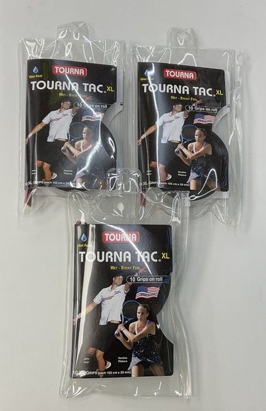Tourna Tac XL Wet Feel 3 Pack Of 10 Grip Roll (Black)