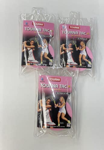 Tourna Tac XL Wet Feel 3 Pack Of 10 Grip Roll (Pink)