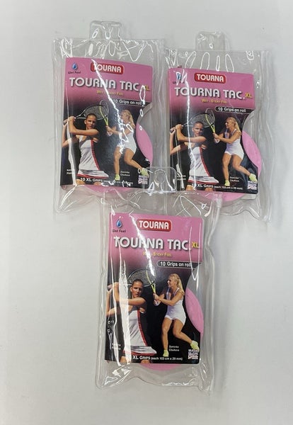 Tourna Tac XL Wet Feel 3 Pack Of 10 Grip Roll (Pink)