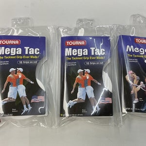 Tourna Mega Tac 3 Pack Of 10 Grip Roll (White)