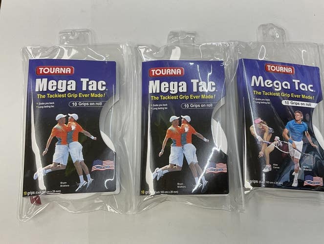 Tourna Mega Tac 3 Pack Of 10 Grip Roll (White)