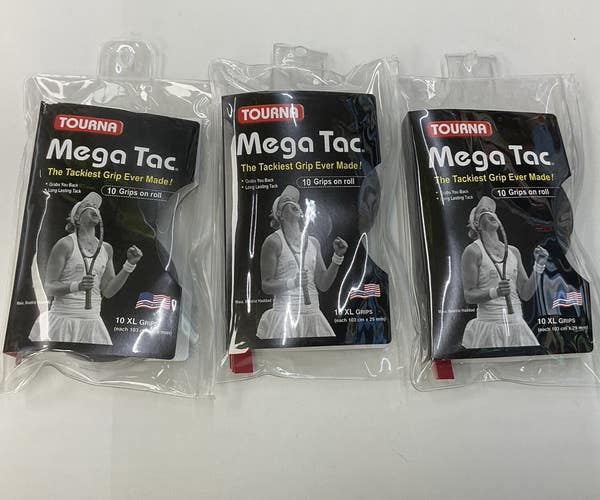 Tourna Mega Tac 3 Pack Of 10 Grip Roll (Black)