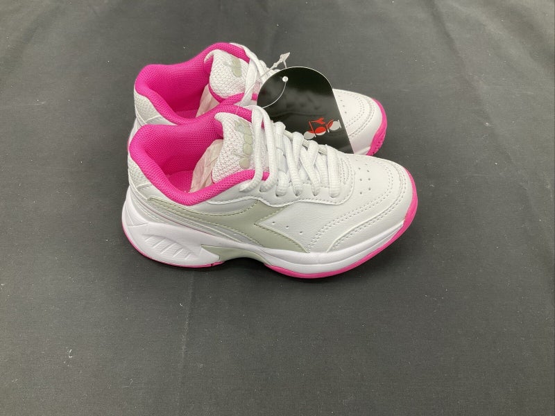 Size 11.5 - Diadora S. Challenge 4 SL JR - White/Silver/Pink