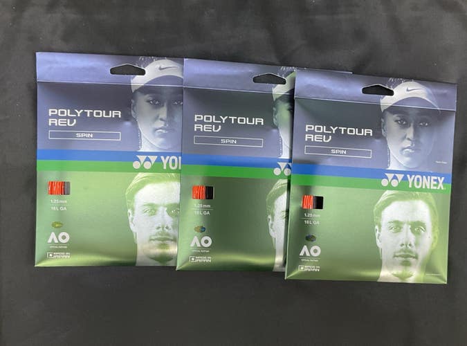 Yonex Poly Tour Rev Spin 16L Ga Tennis String 3 Pack