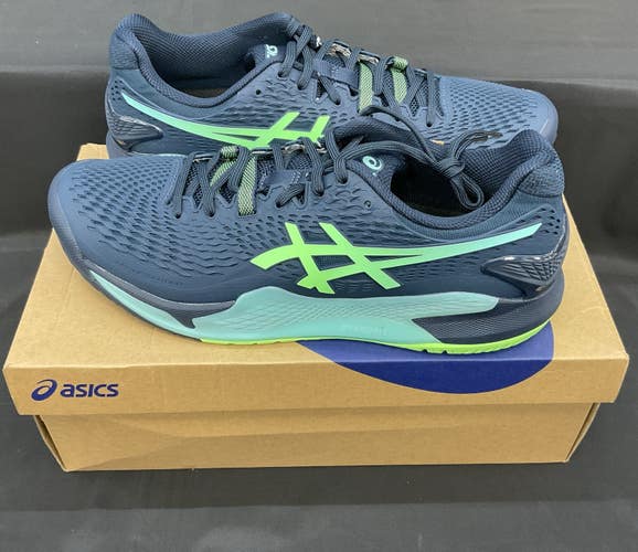 Asics Mens Gel-Resolution 9 Size 11.5 French Blue/Lime Burst Used Once