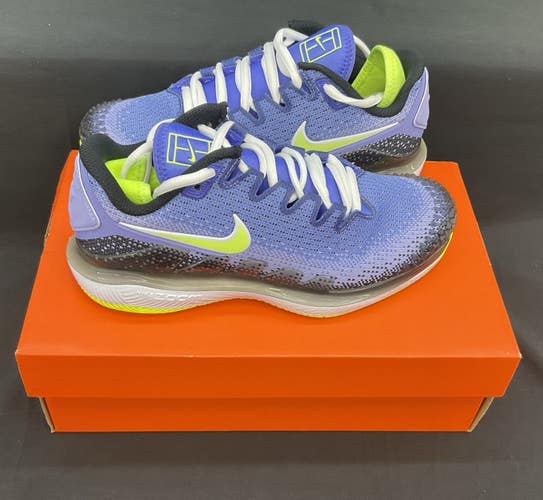 Nike Womens Air Zoom Vapor X KNIT Size 5 Sapphire/Hot Lime-Black
