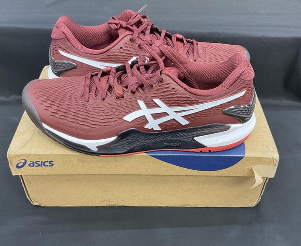 Asics Mens Gel-Resolution 9 Size 11.5 Red/Brown/White Used Once