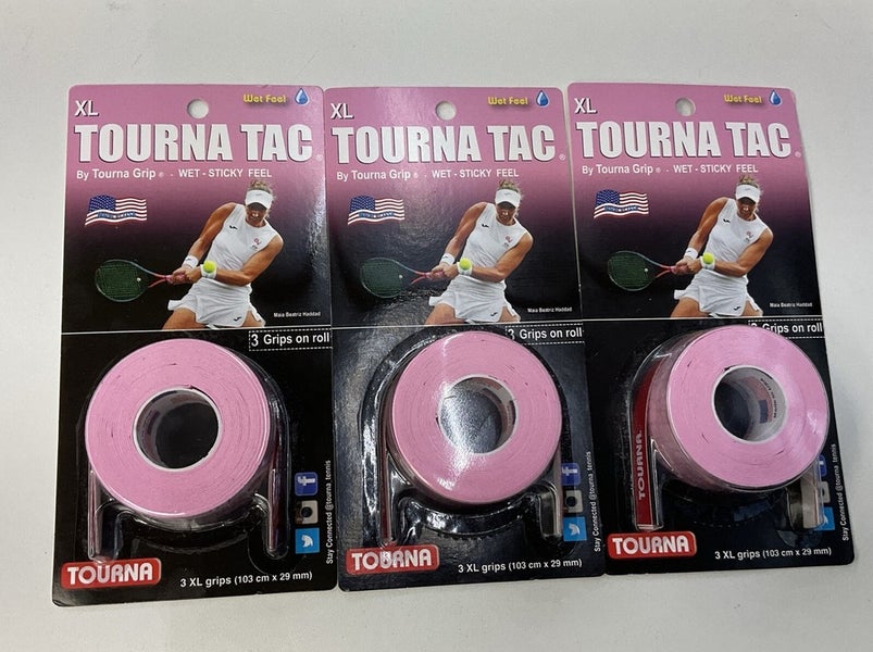 Tourna Tac XL Wet Feel 3 Pack Of 3 Grip Roll (Pink)