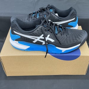 Asics Mens Gel-Resolution 9 Size 11.5 Black/White/Blue Used Once