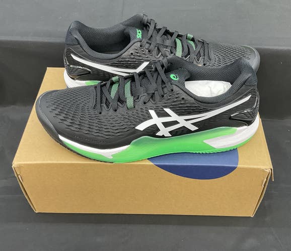 Asics Mens Gel-Resolution 9 Clay Size 11.5 Black/New Leaf Used Once