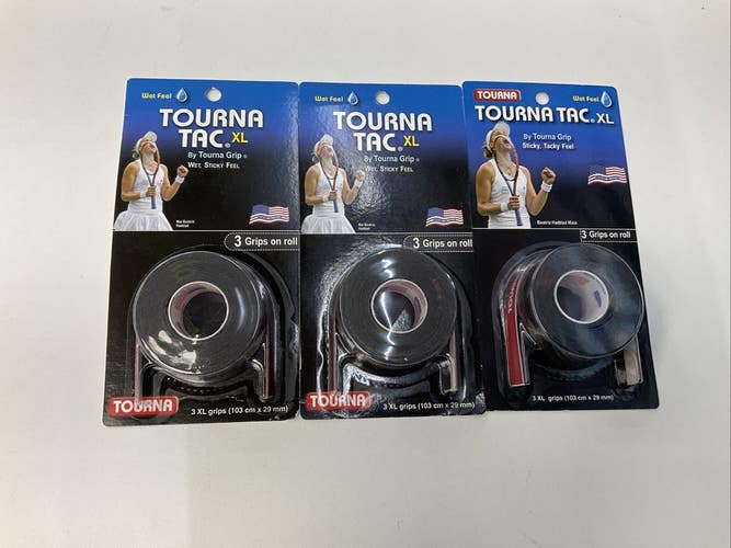 Tourna Tac XL Wet Feel 3 Pack Of 3 Grip Roll (Black)