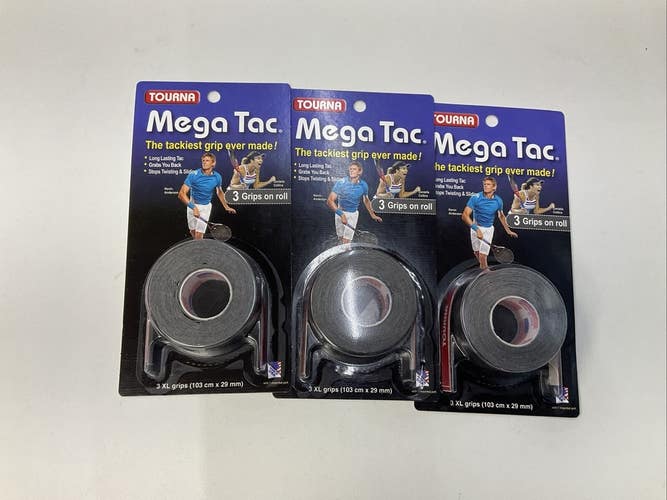Tourna Mega Tac 3 Pack Of 3 Grip Roll (Black)