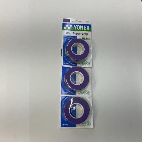 Yonex Super Grap 3 Pack Of 3 Grip Roll (Purple)