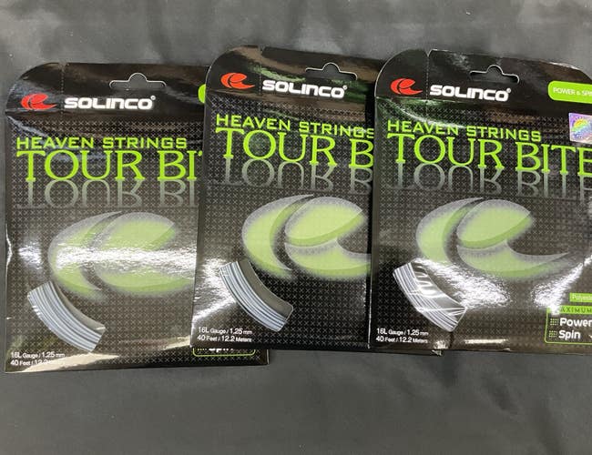 Solinco Tour Bite 16L Gauge Tennis String 3 Pack