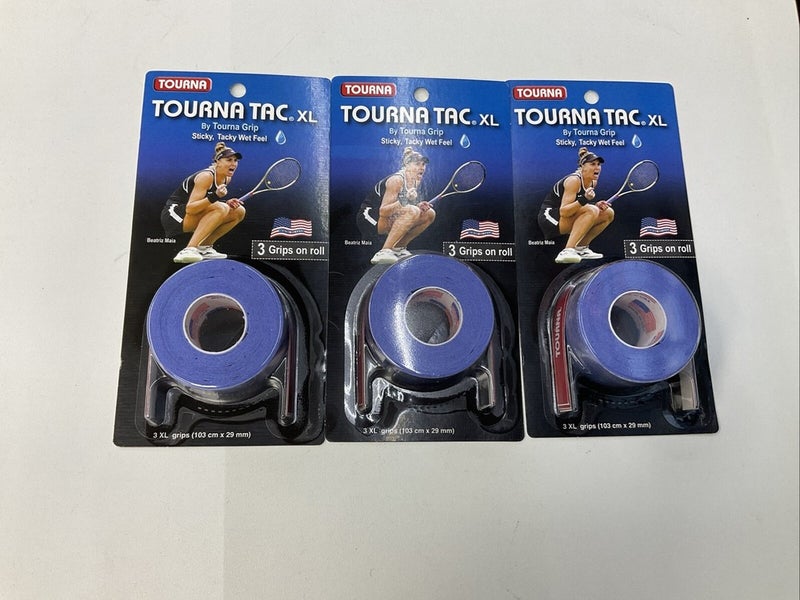 Tourna Tac XL Wet Feel 3 Pack Of 3 Grip Roll (Blue)