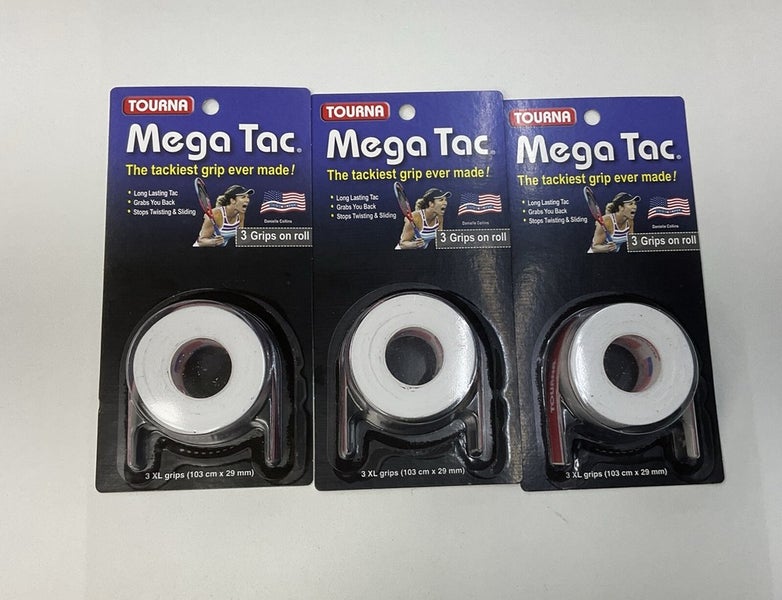 Tourna Mega Tac 3 Pack Of 3 Grip Roll (White)