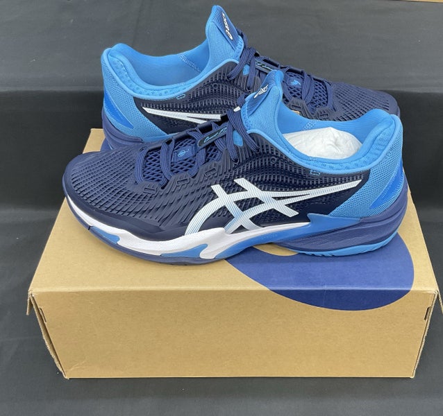 Asics Mens Court FF 3 Novak Size 11.5 Blue Expanse/White Used Once