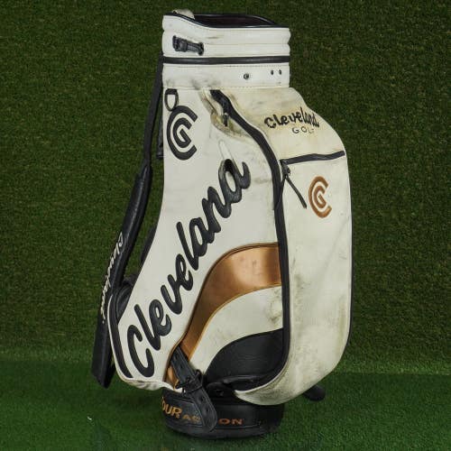 CLEVELAND TOUR ACTION STAFF BAG 6 WAY 10" TOP GOLF BAG ~ HEAVILY USED!