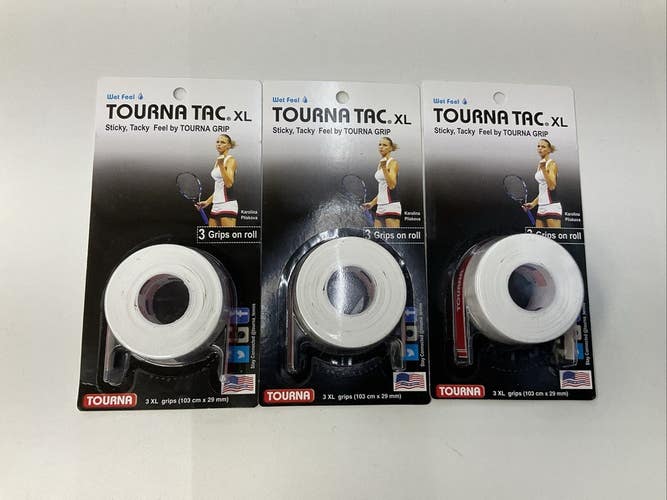 Tourna Tac XL Wet Feel 3 Pack Of 3 Grip Roll (White)