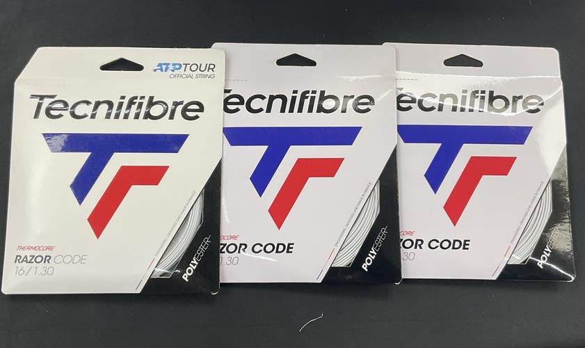 Tecnifibre Razor Code 16 Gauge (White) 3 Pack