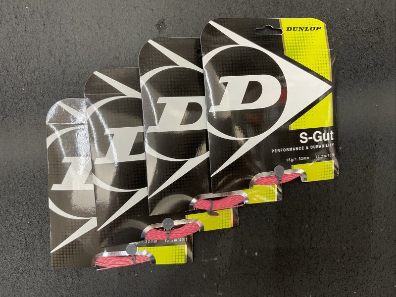 Dunlop S-Gut 16G Pink Tennis String (4 Pack)