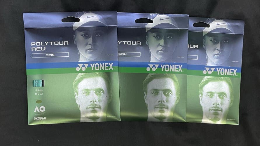 Yonex Poly Tour Rev Spin 16L Ga Tennis String 3 Pack