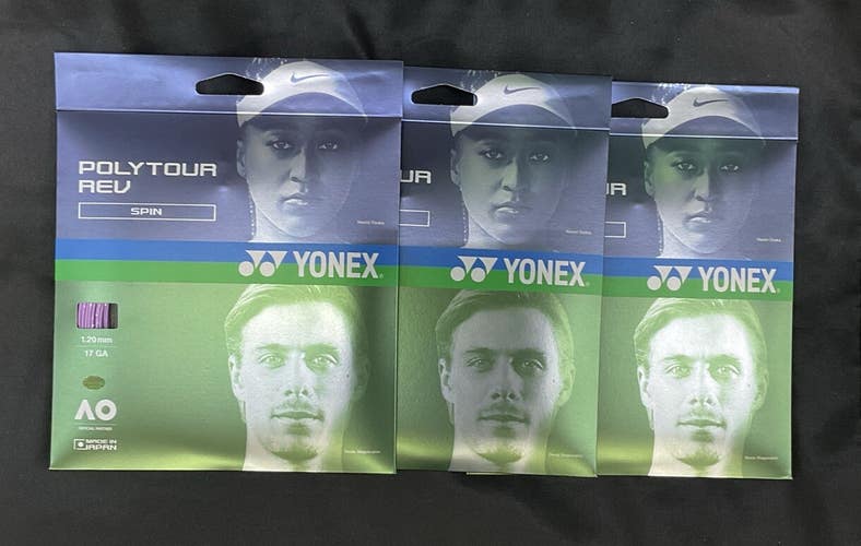 Yonex Poly Tour Rev Spin 17 Ga Tennis String 3 Pack