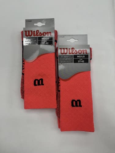 *2-Pack* Wilson Womens Amplifeel Crew Sock Md/Lg Sz. 6-11.5 Pink