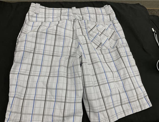 Size L - Mens Nike Board Shorts - White & Blue Stripe Pattern