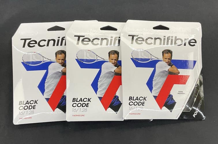 Tecnifibre Black Code 16 Gauge (Black) 3 Pack